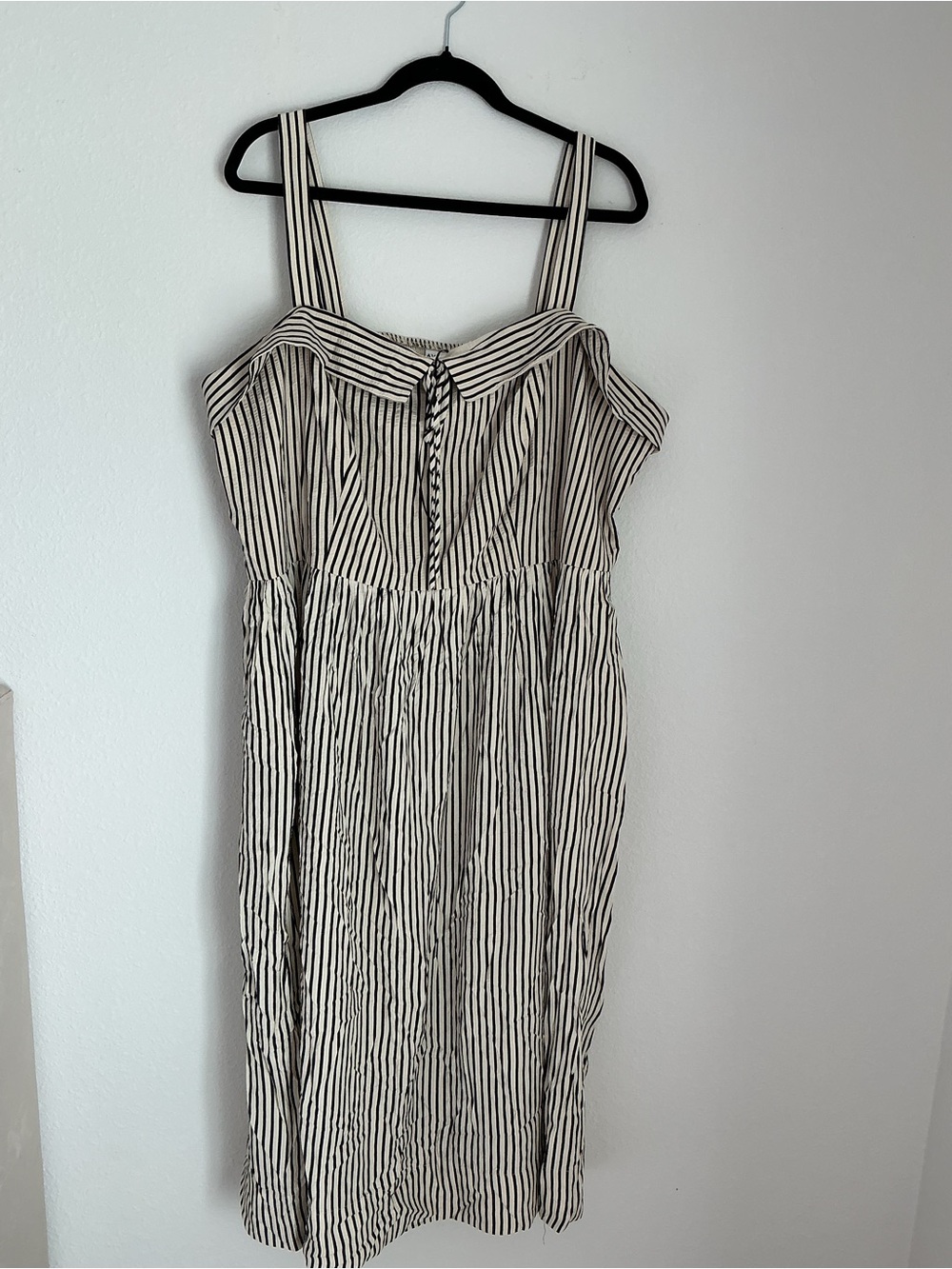 Ava & Viv Black and White Striped Midi Sundress